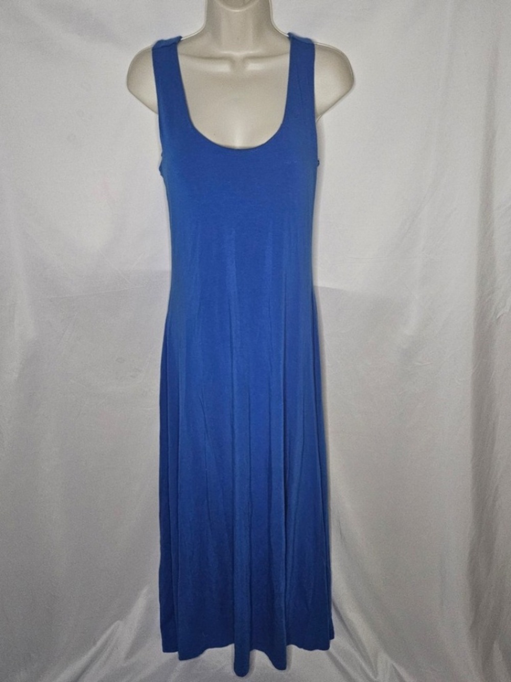 Womens Soft Surroundings Blue Criss Cross Back Tank Maxi Dress Resortwear Size S